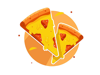 Two slices of pizza. art background cheese delicious delivery design fast food illustration italian lunch meal menu pepperoni pizza pizzeria restaurant salami slice snack