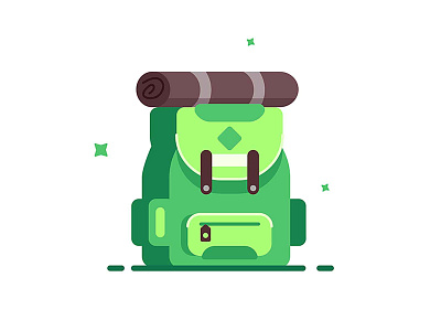 Fashionable green backpack.