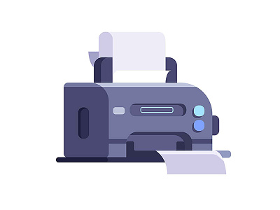 Printing modern printer. business computer copy design document flat icon illustration internet machine office page paper print printer printout sign symbol technology vector