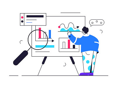 Examining the data abstract analysis auditor background business cartoon data design examination hand icon illustration inspection internet man office person research technology vector