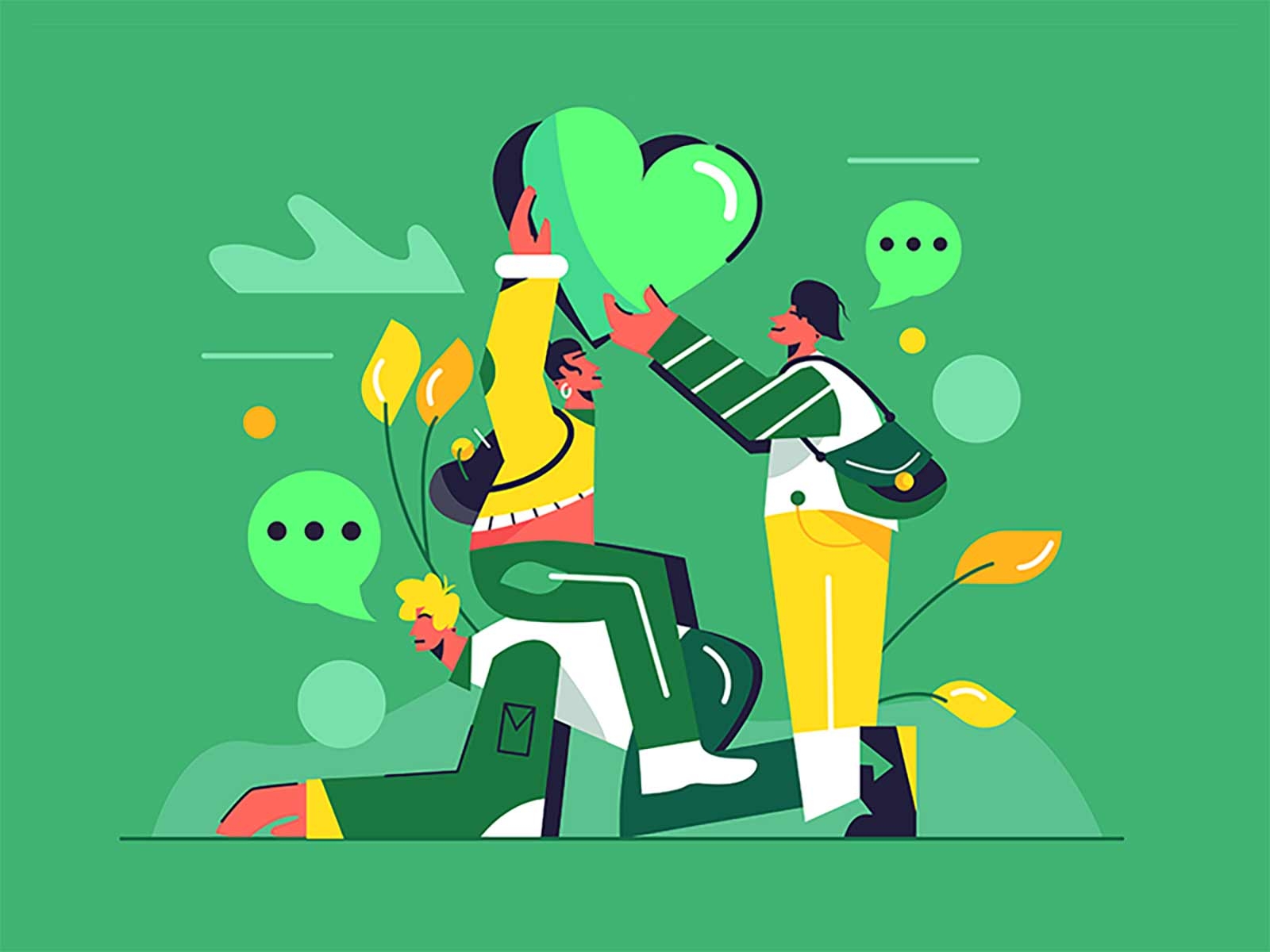 Friends hold heart by Nikita_Krushko on Dribbble