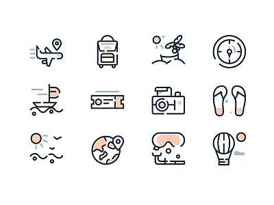 Travel icons 48x