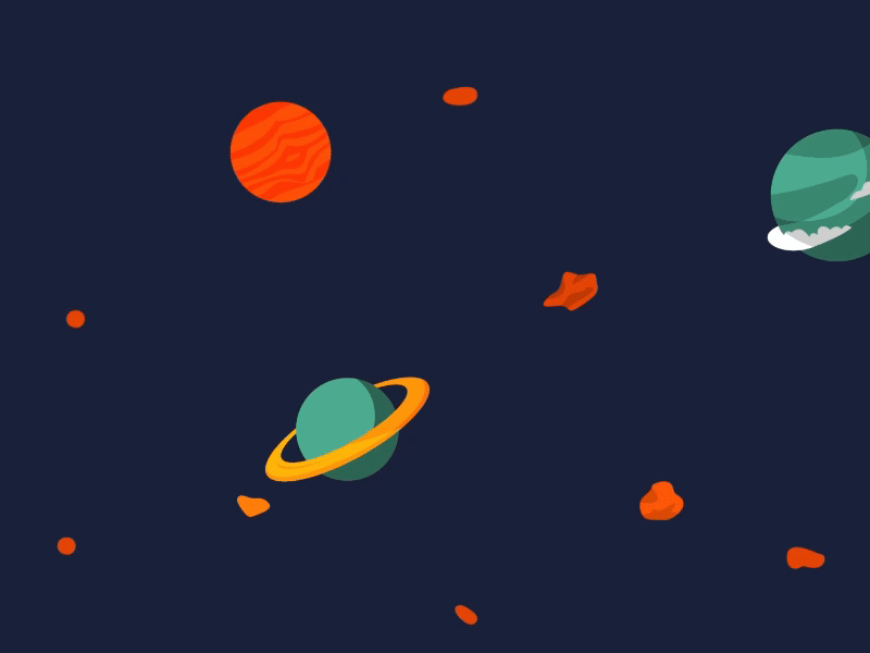 Rocket animation in space