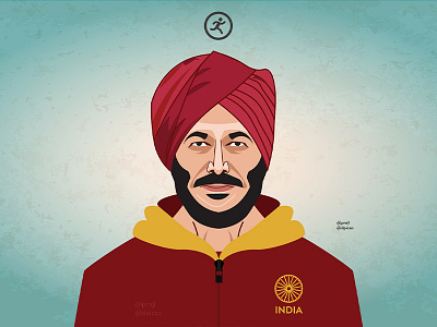 Flying Sikh Milkha Singh army athlete bhaag milkha bhaag caricature celebrity dpicso flying sikh india milkha milkha singh movie portrait