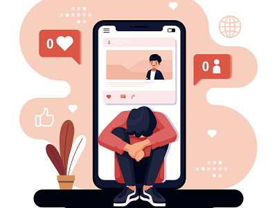 Social Media Killing Friendship concept vector Illustration. avatar connected feedback follow friend like marketing net post profile share smartphone society student tag teamwork technology template website worldwide