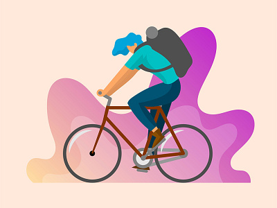 Flat Character ride a Bicycle Vector Illustration action athlete bicyclist biking cartoon character city design fast fitness fun logo modern safety speed sportsman stylized travel vacation young