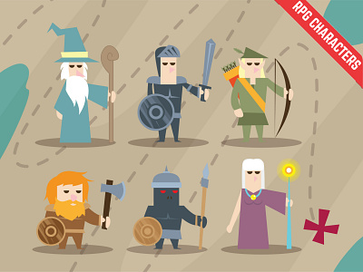 RPG character set vector Illustration