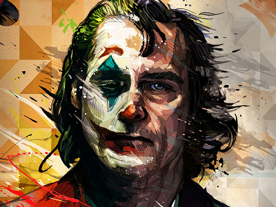 Joaquin Phoenix Joker artistic Poster actor artist celebrity cinema design dress entertainment fame famous fashion film hollywood illustration joker movie premiere star symbol talent vector