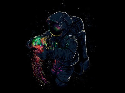 Astronaut with Jellyfish wallpaper