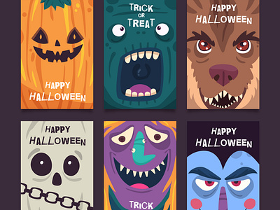 Minimal Halloween Poster Set