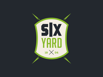 Six Yard 3 green logo six soccer vintage yard