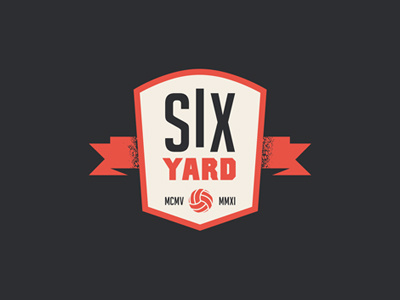 Six Yard 4 logo red six soccer vintage yard