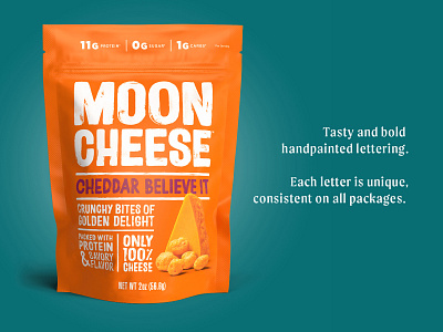 Moon Cheese Logo and Package lettering