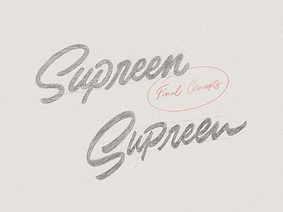 Supreen - Lettering for Ads ads advertisement brand brand identity branding brush calligraphy cover design editorial handlettering lettering liquid liquids logo magazine sketch type typography