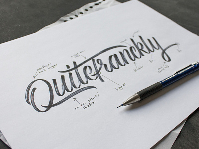 "QuiteFranckly" brush calligraphy handlettering lettering logo paint poster type typo typography