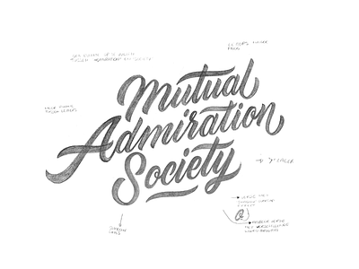 Mutual Admiration Society branding brush calligraphy concept handlettering instagram lettering logo paint print type typography