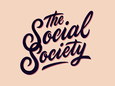 'The Social Society' branding brush calligraphy concept handlettering instagram lettering logo paint print type typography