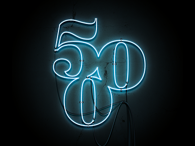 '500' Neon Sign 500 art design graphic graphic design logo neon neon light neon sign photoshop type typography