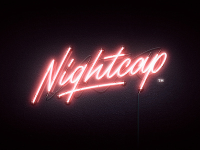 Nightcap neon - red version branding brush handlettering illustration lettering logo neon neon sign type typography