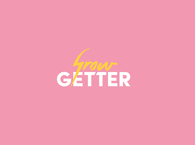 Grow Getter brand identity branding design girl girlpower girly graphicdesign lightning lightning bolt lightning logo logo logodesign logotype logotype design pastel power powergirl