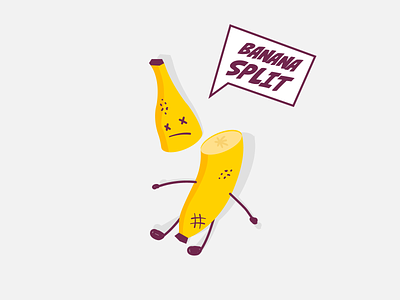 Banana split banana funny illustration vector