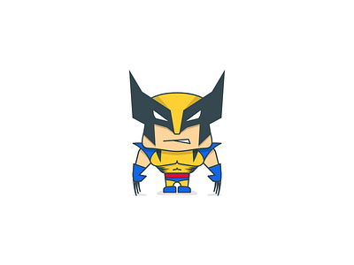 Wolverine character icon illustration superhero wolverine