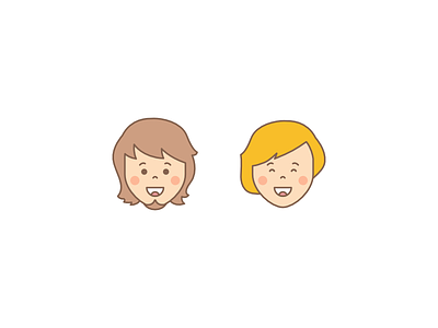 Couple boy girl icons illustration