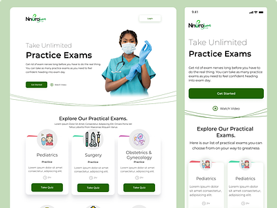 Examination preparation responsive website
