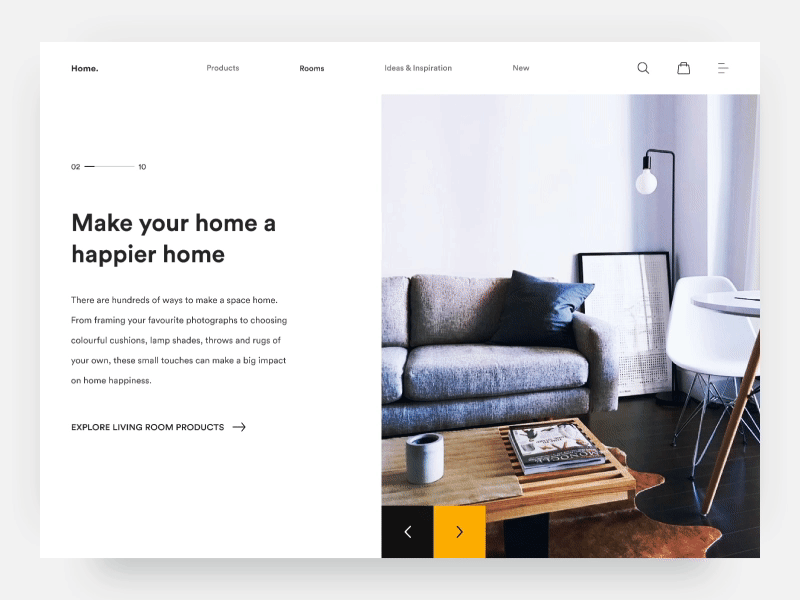 Home Interaction Design animation concept furniture gif interface interior minimal minimalism scandinavian ui ux web web design