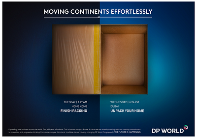 DP WORLD art direction cargo design key visual manipulation