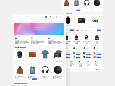 Quickshop e commerce website ui design