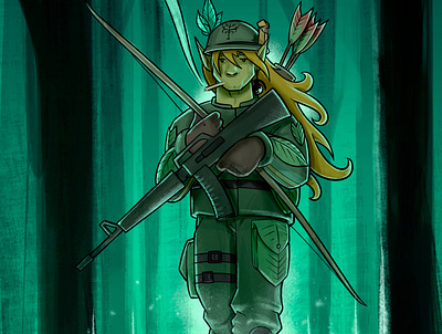 Elvish marine cartoon characterdesign clipstudiopaint illustration ilustracion photoshop