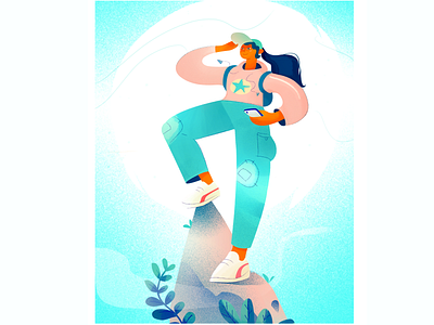 Just Do It! branding characterdesign design flat hiking illustration minimal product design vector web