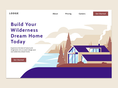 Cabin in The Woods | UI Illustration illustration landing page landingpage ui