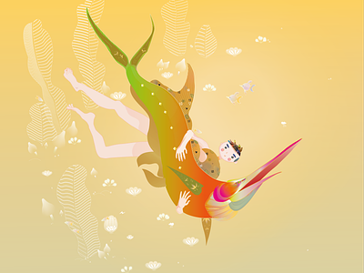 What's a good day ? animal art boy children digitalart dive dribbble fairytale fish graphicdesign graphicdesigner illustraion illustrator kid print sea story superhero swordfish xiweiwei