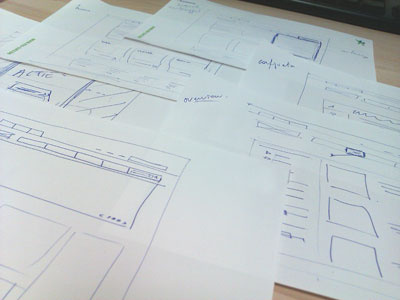 Wireframing - start of the day rough sketch wireframe