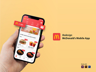 Redesign User Interface of the McDonald's App virtual wallet graphicdesign illustration interface mobile app mobile ui redesign redesign concept ui uiuxdesigner ux
