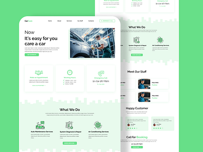 Car Care Agency - UI Landing Page / Website carcare carcareagaency graphicdesign illustration landingpage landingpagedesign ui uiuxdesigner ux
