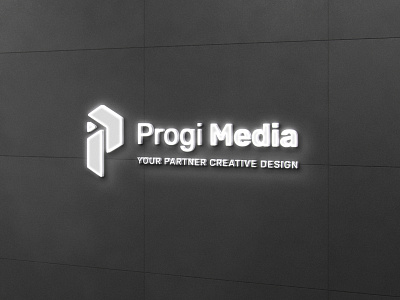 Progi Media - Elegant and Simple Creative Agency Logo brand branding creative agency creative logo design agency identity logo logo design logo mockup logotype