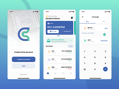 Cryptocurrency UI Mobile App Design