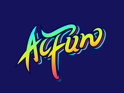 ACFUN flat font design icon logo typography ui ux vector web