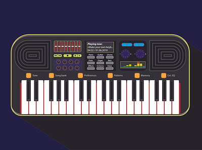 Synthesizer 2d adobe illustrator ai illustration illustrator music synthesizer vector vector graphics