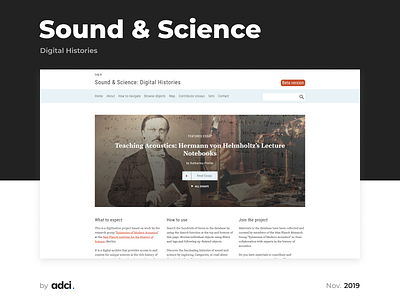 Sound & Science: Digital Histories adci development drupal responsive service sound teaching web design website