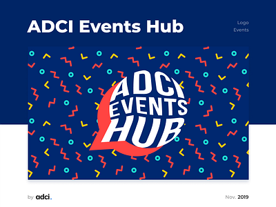 ADCI Events Hub 2019 adci idenyty learning logo logo design logotype logotype design speaker teaching