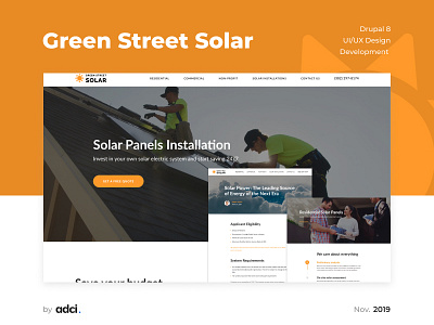 Green Street Solar adci case design development logo logo design responsive ui web web design website