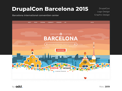 DrupalCon Barcelona 2015 adci branding branding and identity case conference design development drupal drupalcon idenyty logo logo design logotype design ui