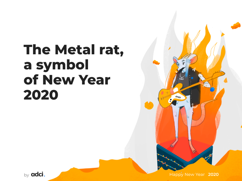 The Metal rat, a symbol of New Year 2020 2020 adci illustration new year new year symbol vector
