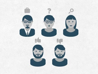 Characters beard character flat head icon