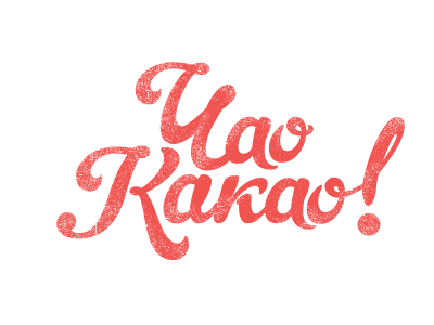 Chao Cacao Logo cacao chocolate hot lettering logo red vintage