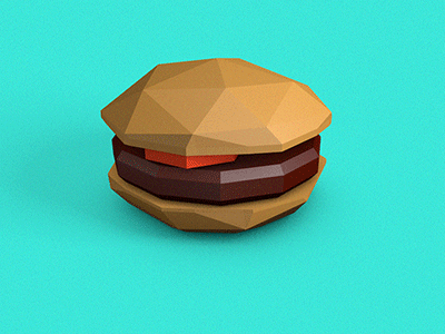 Burger 3d animation burger c4d fat food loop low poly